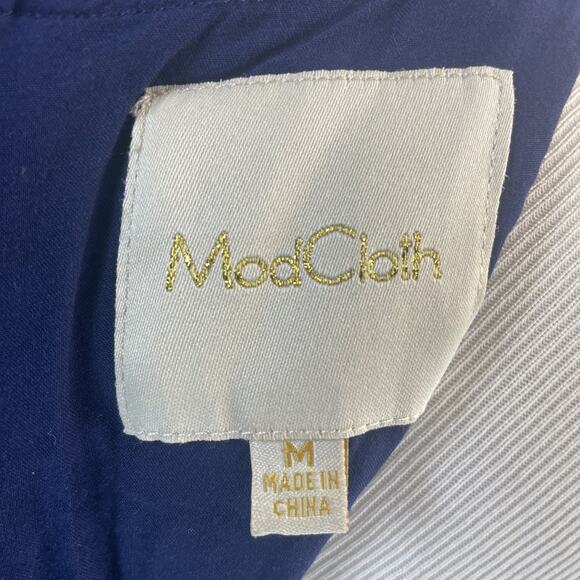 ModCloth Boho Through The Bluebells Women's M Blue Red Paisley Fit & Flare Dress - Picture 5 of 7